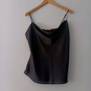 Abercrombie & Fitch Black Satin Cowl Neck Camisole Top Women’s Large Elegant